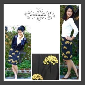 Anthropologie Fennel Flower Pencil Skirt size 8